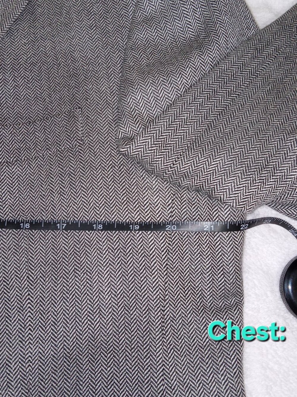 Hart Schaffner Marx Blazer 42S Gray Herringbone Wool USA Union Made Vintage - Picture 11 of 15
